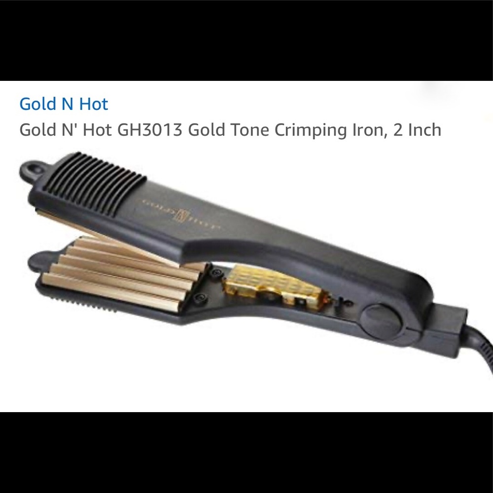 Gold N Hot GH3010 Gold Tone Crimping Iron, 2 inch